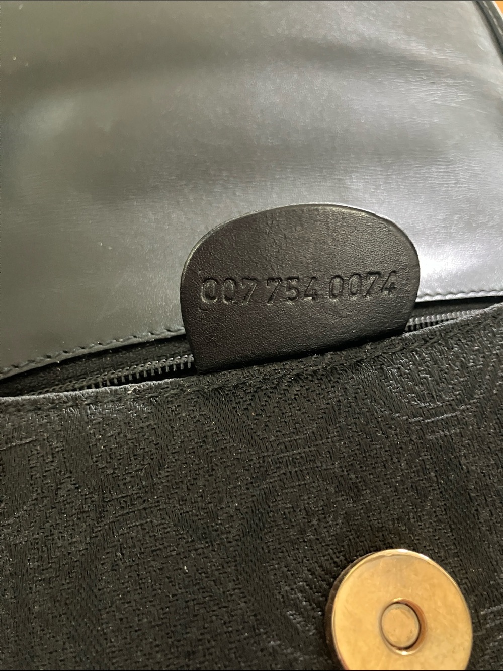 Gucci Black Leather & GG Jacquard Crossbody - Picture 5 of 7